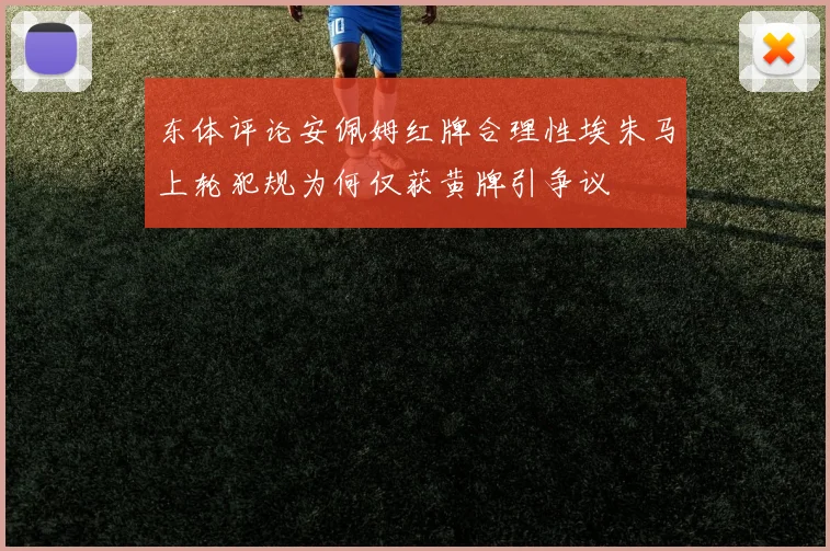 东体评论安佩姆红牌合理性埃朱马上轮犯规为何仅获黄牌引争议